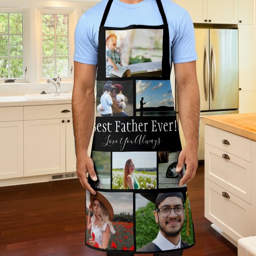 Best Father Ever 8 Photo Collage  Apron