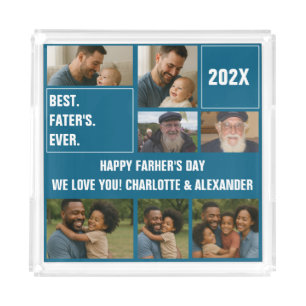 Best Father Ever Acrylic Tray – Personalized Photo