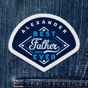 Best Father Ever Baseball Diamond Name Sport Patch