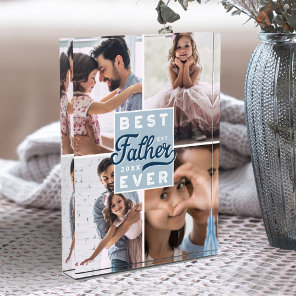 Best Father Ever Custom Four Photo Family Collage