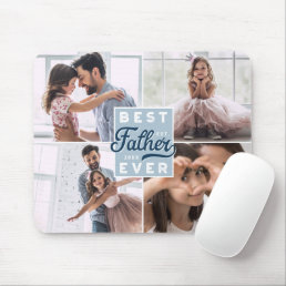 Best Father Ever Custom Four Photo Family Collage Mouse Pad