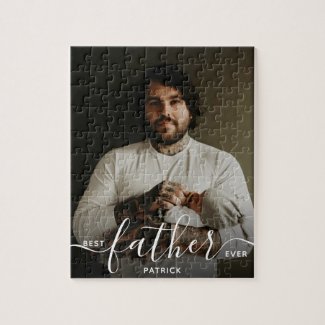 Best Father Ever Custom Name Photo Dad Gift Jigsaw Jigsaw Puzzle