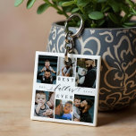 Best Father Ever | Father's Day 6 Photo Collage Keychain<br><div class="desc">Celebrate your dad's unwavering love and cherished moments with our Best Father Ever Photo Collage Keychain. This personalized keychain serves as a perfect gift for Father's Day, birthdays, or any occasion to honor the special father in your life. Designed with simplicity and elegance, this keychain features a photo collage grid...</div>