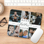Best Father Ever | Father's Day 6 Photo Collage Mouse Pad<br><div class="desc">Send a beautiful personalized father's day gift to your dad that he'll cherish. Special personalized father's day family photo collage to display your special family photos and memories. Our design features a simple 6 photo collage grid design with "Best Father Ever" designed in a beautiful handwritten black script style &...</div>