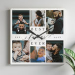 Best Father Ever | Father's Day 6 Photo Collage Square Wall Clock<br><div class="desc">Celebrate the timeless love and cherished memories of your family with our Best Father Ever Photo Collage Wall Clock. This personalized wall clock is an ideal gift for Father's Day, birthdays, or any occasion that honors the special father in your life. Featuring a simple yet elegant photo collage grid, this...</div>