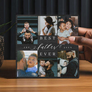 Best Father Ever Father's Day Gift Photo Woodgrain Plaque