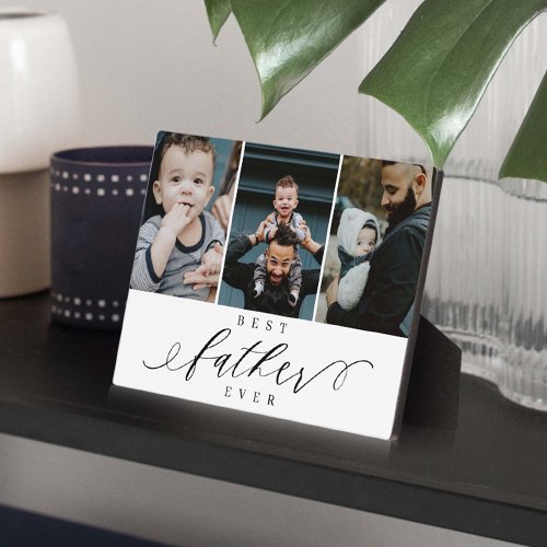 Best Father Ever  Fathers Day  Photo Collage Plaque