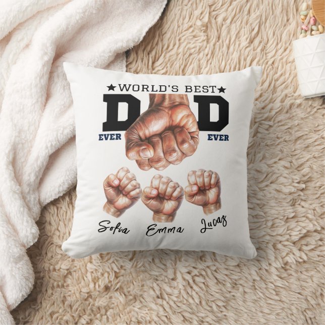 Best Father Ever Mug – Personalized Father’s Day Throw Pillow (Blanket)