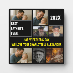 Best Father Ever Photo Collage and Custom Text Plaque
