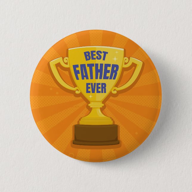 Best Father Ever Retro Trophy Cup for Dad, Daddy Button (Front)