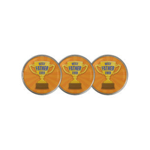 Best Father Ever Retro Trophy Cup for Dad, Daddy Golf Ball Marker