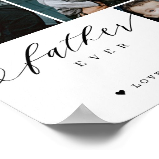 Best Father Ever Script | Father's Day Keepsake Poster | Zazzle