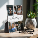 Best Father Ever Script Fathers Day Photo Collage Plaque<br><div class="desc">Send your father a beautiful personalized Father's Day gift he'll cherish forever. Special personalized Father's Day family photo collage to display your special family photos and memories. Our design features a simple 6-photo collage grid design with "Best Father Ever" in a beautiful handwritten black script style & serif text pairing....</div>