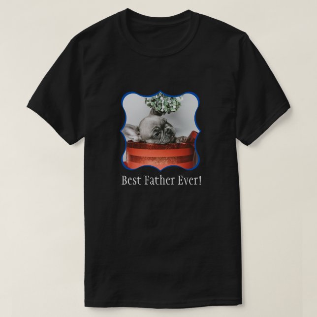 Best Father Family Photo  Custom T-Shirt (Design Front)
