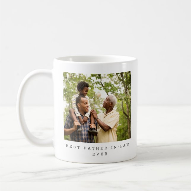 Best Father-in-Law Ever Photo Personalized Coffee Mug (Left)