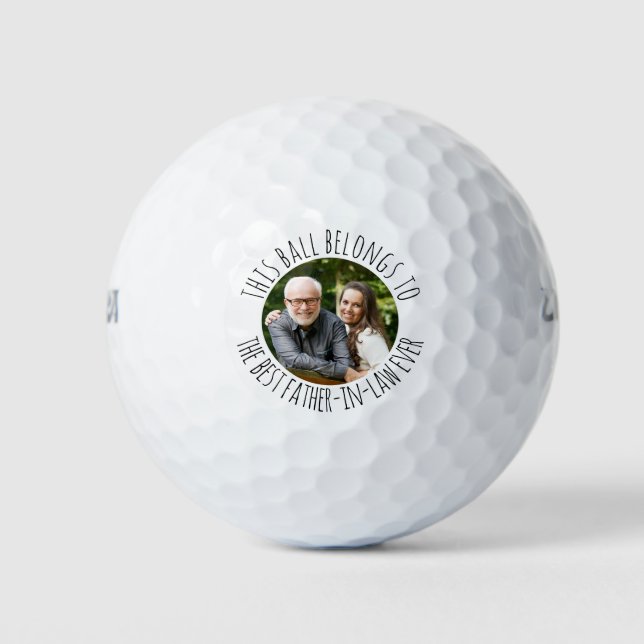 Best Father-In-Law Personalized Photo Golf Balls (Front)