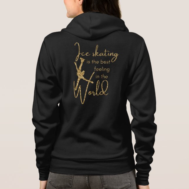 Best feeling - gold sparkle ice skating jacket hoodie (Back)