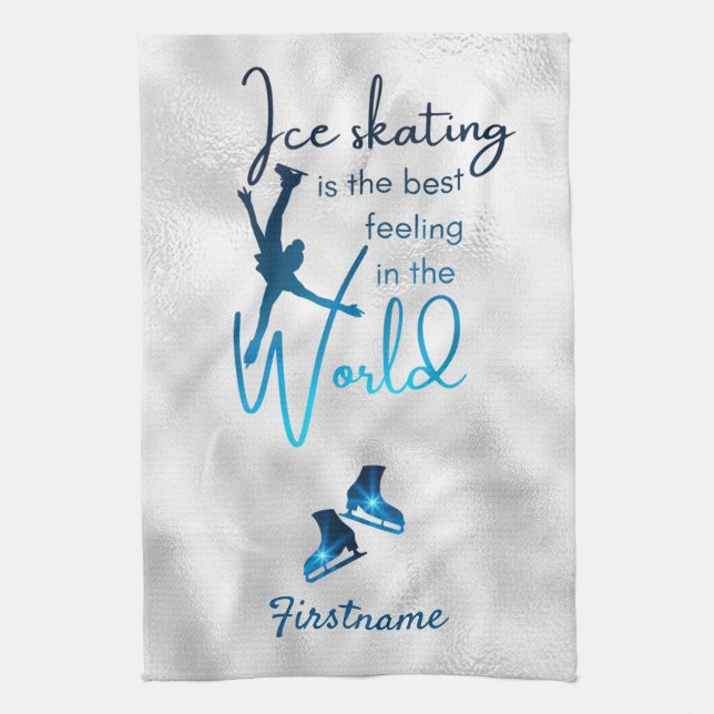 Best feeling - Ice gradient blue skating towel (Vertical)