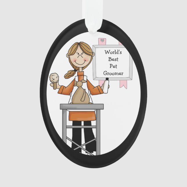 Best Female Pet Groomer Acrylic Ornament (Front)