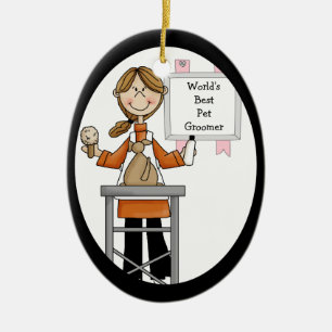 Best Female Pet Groomer Ornament