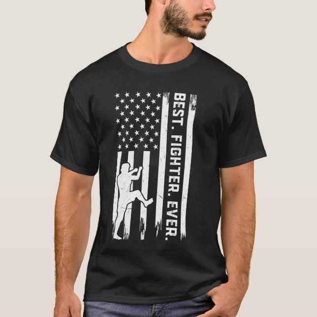 Best Fighter Ever - Muay Thai US Flag T-Shirt (Front)