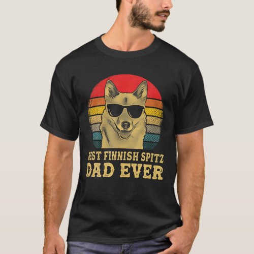 Best Finnish Spitz Dad Ever Dog Lovers Retro Vinta T_Shirt