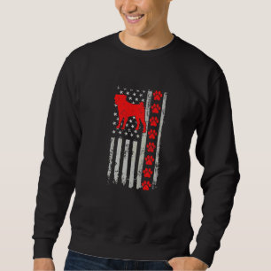 Best Firefighter Bugg Mom Dad Ever Us Flag Dog Paw Sweatshirt