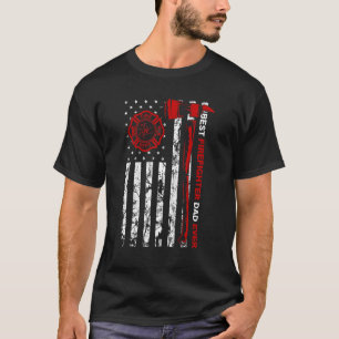Best Firefighter Dad Ever American Flag Fireman Fa T-Shirt