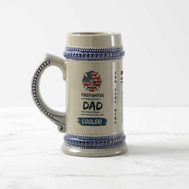 BEST FIREFIGHTER GIFTS FOR DAD RETIREMENT BIRTHDAY BEER STEIN (Left)