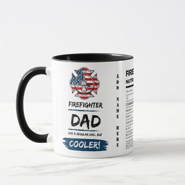 BEST FIREFIGHTER GIFTS FOR DAD RETIREMENT BIRTHDAY MUG (Left)