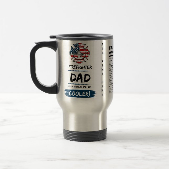 BEST FIREFIGHTER GIFTS FOR DAD RETIREMENT BIRTHDAY TRAVEL MUG (Left)