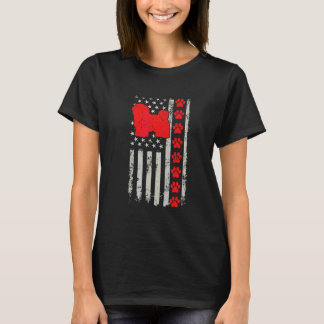 Best Firefighter Havanese Mom Dad Ever Us Flag Dog T-Shirt