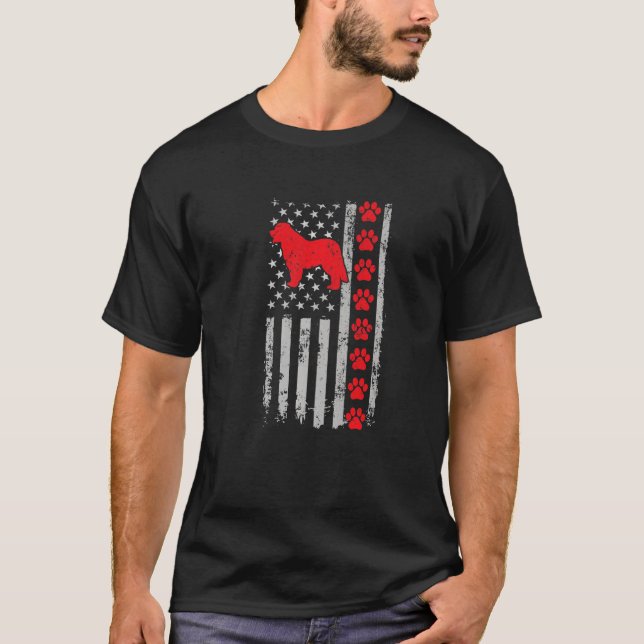 Best Firefighter Leonberger Mom Dad Ever Us Flag D T-Shirt (Front)