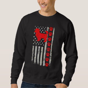 Best Firefighter Maltipoo Mom Dad Ever Us Flag Dog Sweatshirt