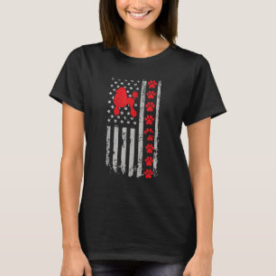 Best Firefighter Poodle Mom Dad Ever Us Flag Dog P T-Shirt