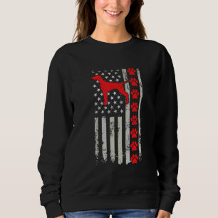 Best Firefighter Vizsla Mom Dad Ever Us Flag Dog P Sweatshirt