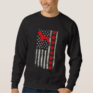 Best Firefighter Vizsla Mom Dad Ever Us Flag Dog P Sweatshirt