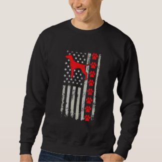 Best Firefighter Vizsla Mom Dad Ever Us Flag Dog P Sweatshirt