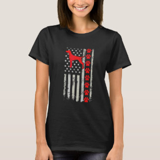 Best Firefighter Vizsla Mom Dad Ever Us Flag Dog P T-Shirt