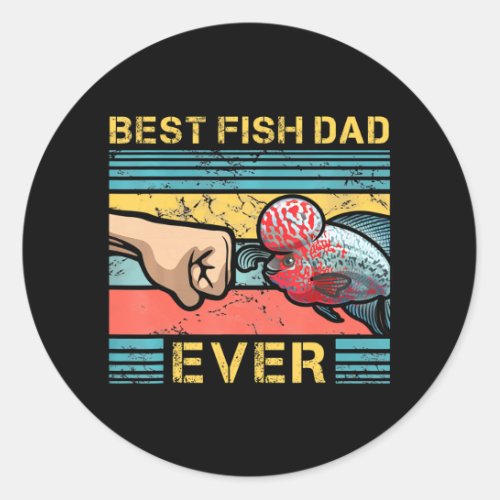 Best Fish Dad Ever Funny Fish Keeping Enthusiast Classic Round Sticker