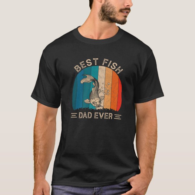 Best Fish Dad Ever Retro Fish Graphic Father's Day T-Shirt (Front)