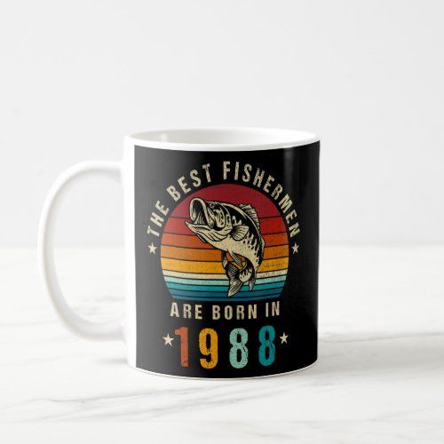 Best Fishermen Are Born In 1988 Vintage Fishing 34 Coffee Mug