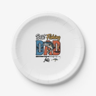 Best Fishing Dad Vintage Engraving Shirt Design_1 Paper Plates