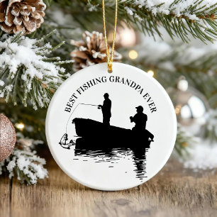 Best Fishing Grandpa Ever Father's Day Grandfather Ceramic Ornament
