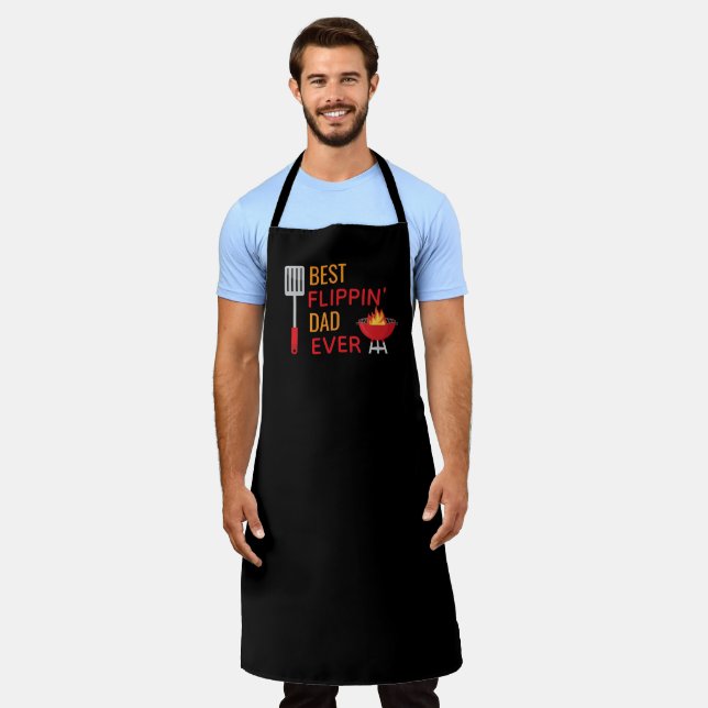 Best Flippin' Dad Ever Apron, Father's Day Apron (Worn)