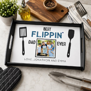 Best Flippin Dad Ever Father's Day Photo Serving Tray