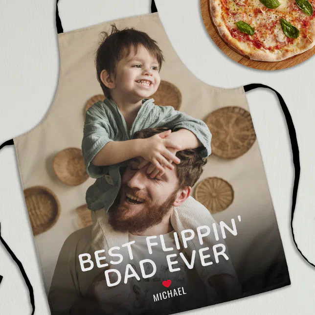 Best Flippin' Dad Ever l Photo Father's Day Apron | Zazzle