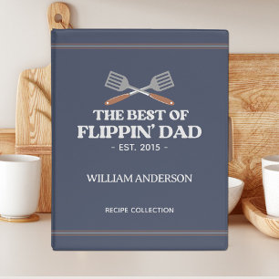 Best Flippin Dad Spatula Funny Retro Recipe Mini Binder