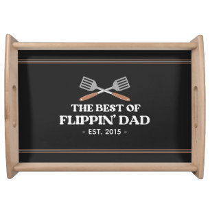 Best Flippin Dad Spatula Funny Retro Serving Tray