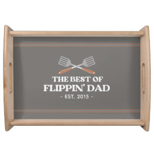 Best Flippin Dad Spatula Funny Retro Serving Tray